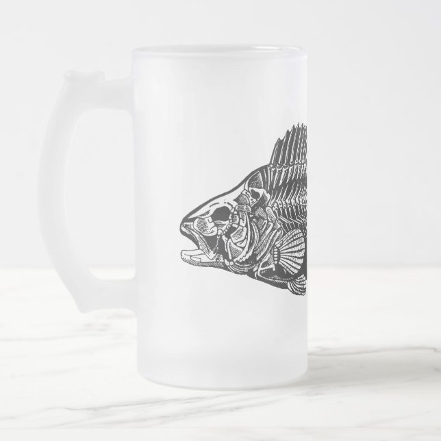 Black Fish Father's Day Frosted Glass Beer Mug (Left)