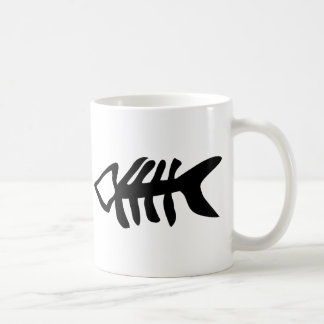 black fish fishbones coffee mug