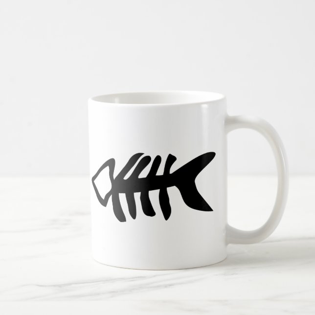 black fish fishbones coffee mug (Right)