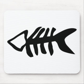 black fish fishbones mouse mat