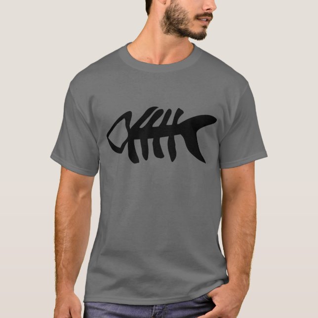 black fish fishbones T-Shirt (Front)