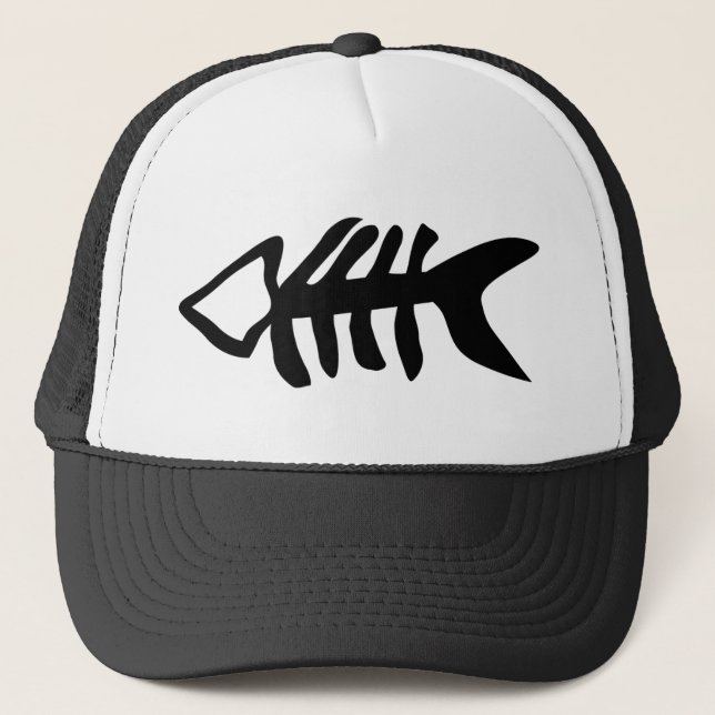 black fish fishbones trucker hat (Front)