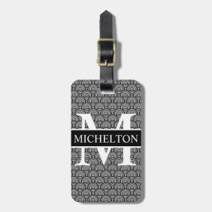 Black Fish Scale Personalised Luggage Tag