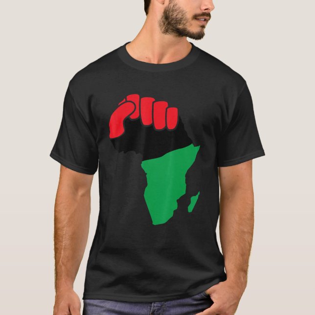 Black Fist Africa Continent Illustration History M T-Shirt (Front)