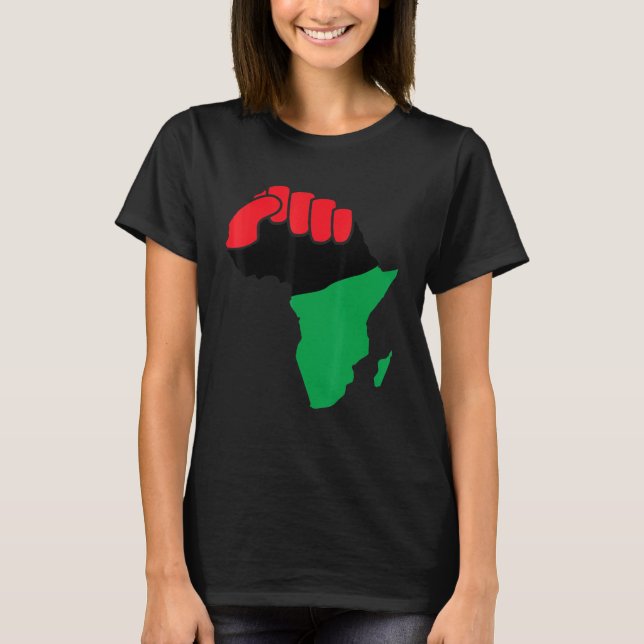 Black Fist Africa Continent Illustration History M T-Shirt (Front)