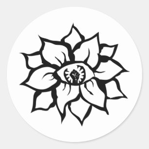 black fist eye of the flower classic round sticker