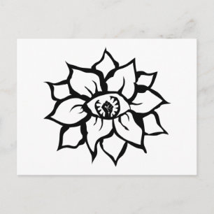 black fist eye of the flower postcard