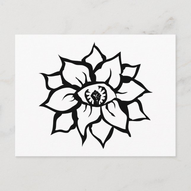 black fist eye of the flower postcard (Front)