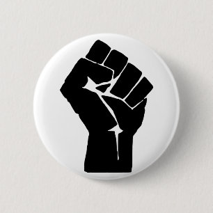Black Fist Raised - Resistance Protest 6 Cm Round Badge
