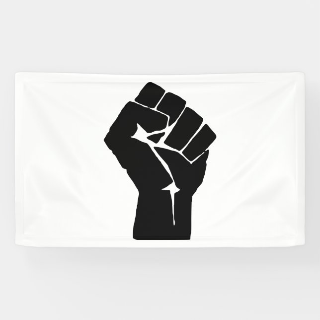 Black Fist Raised - Resistance Protest Banner (Horizontal)