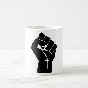 Black Fist Raised - Resistance Protest Coffee Mug