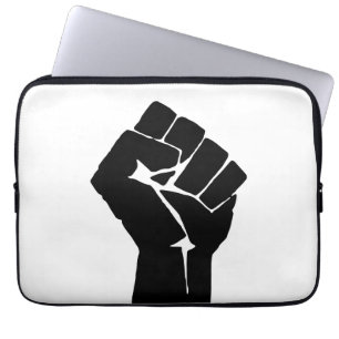 Black Fist Raised - Resistance Protest Laptop Sleeve