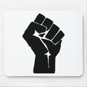 Black Fist Raised - Resistance Protest Mouse Mat