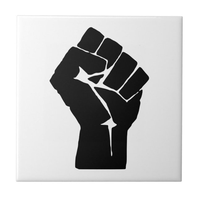 Black Fist Raised - Resistance Protest Tile (Front)