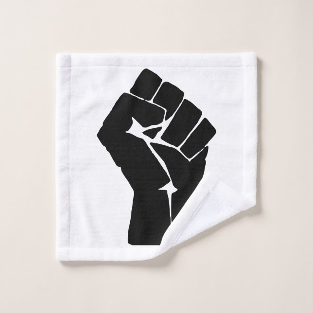 Black Fist Raised - Resistance Protest Wash Cloth (Wash Cloth)
