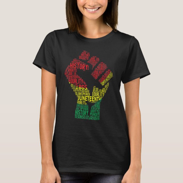 Black Fist Shirt African American Pride Black Hist (Front)