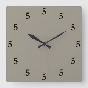 Black Five o'Clock Somewhere, Aluminium Silver Square Wall Clock