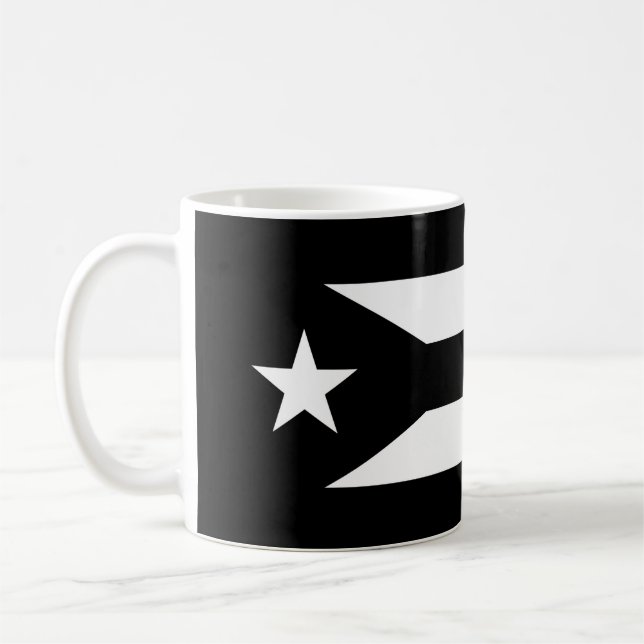 Black flag of Puerto Rico Coffee Mug (Left)