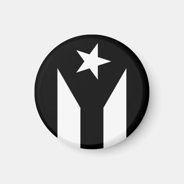 Black flag of Puerto Rico Magnet (Front)