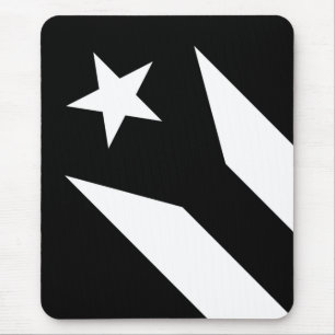 Black flag of Puerto Rico Mouse Mat