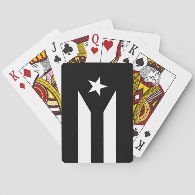 Black flag of Puerto Rico Playing Cards (Back)