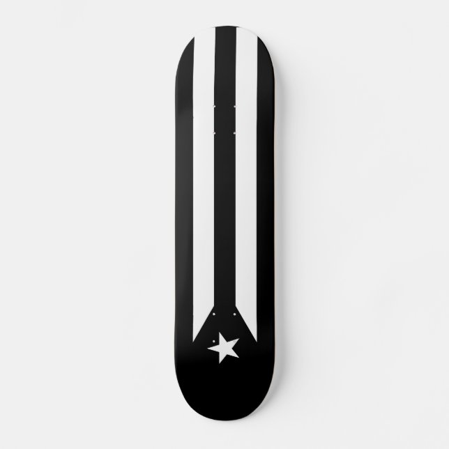 Black flag of Puerto Rico Skateboard (Front)