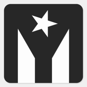 Black flag of Puerto Rico Square Sticker