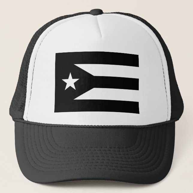 Black flag of Puerto Rico Trucker Hat (Front)