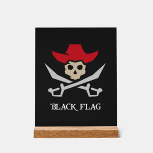 Black Flag Pirate Skull Acrylic Sign