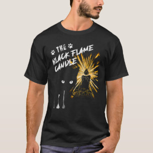 Black Flame Candle T-Shirt Halloween T Shirt Cat C