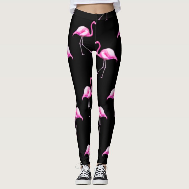 Black flamingo leggings (Front)