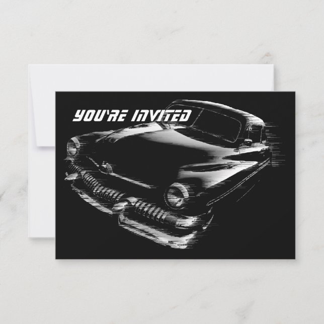Black Flash Car Birthday V2 Invitation (Front)