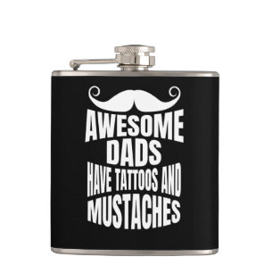 Black Flask Awesome Dads Have Tattoos 