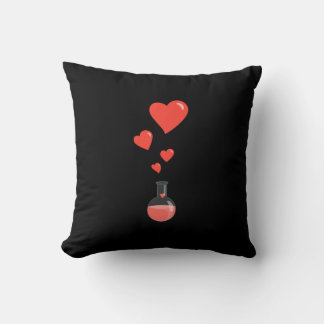 Black Flask Of Hearts Valentine's Day Geek Cushion
