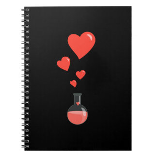 Black Flask Of Hearts Valentine's Day Geek Notebook