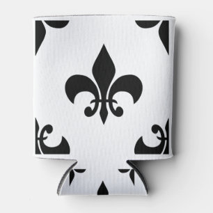 black fleur de lis can cooler