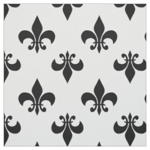 black fleur de lis fabric