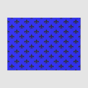 Black Fleur-de-lis on Blue Tissue Paper