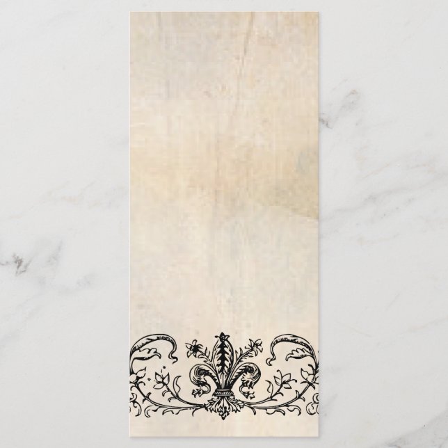 Black Fleur Parchment Wedding Program Programme (Front)