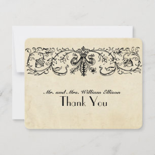 Black Fleur Personalised Thank You Notes