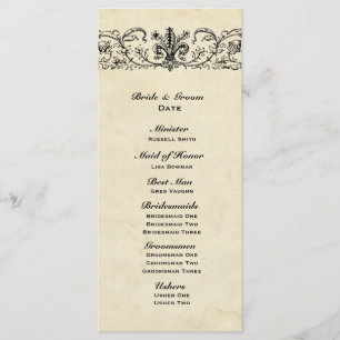 Black Fleur Wedding Program Programme