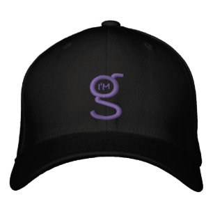 Black Flex Fit Cap w Grey Embroidered Logo