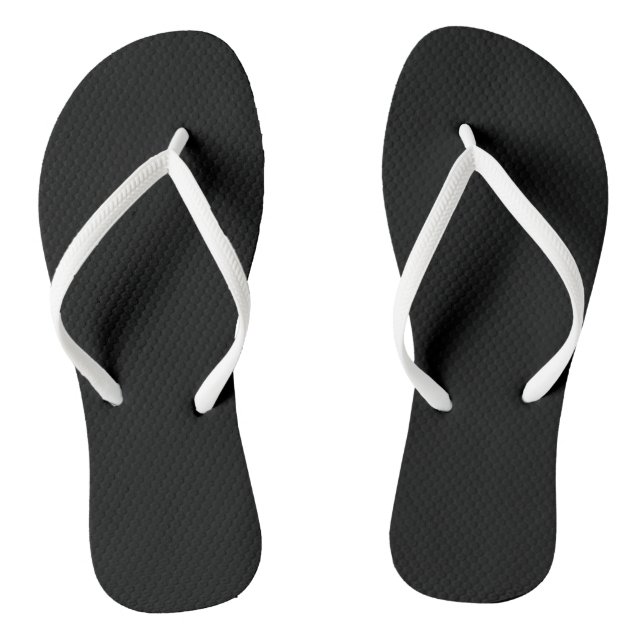 Black Flip Flops with White Straps (Footbed)
