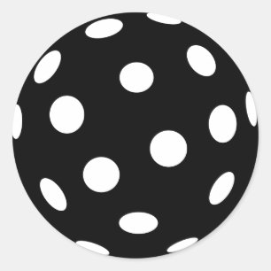 Black Floorball Classic Round Sticker