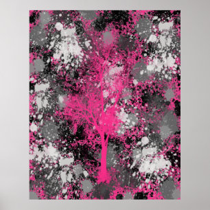 Black Floral Abstract Poster