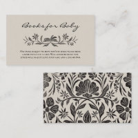 Black Floral Books for Baby Insert Card