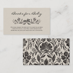Black Floral Books for Baby Insert Card