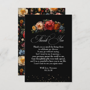 Black Floral Botanical Moody Dutch Thank You