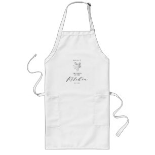 Black Floral Bouquet Name & Queen of the Kitchen Long Apron