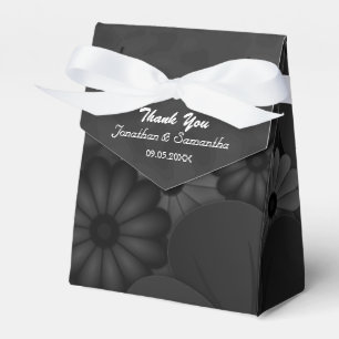 Black Floral Chalkbaord Tent With Ribbon Favour Bo Box